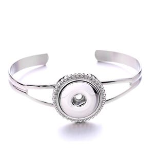 Adjustable Antique Silver tone Copper Blank Snap Button Bangle Bracelet Charm Finding,fit 18mm Snap Chunks Button cabochon,DIY Accessory