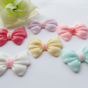 34.00mmx22.89mm 6 Colors Flatback Resin Bow tie/Bowknot Cabochon Charm/Finding, Decoration Kit,DIY Accessory Jewellery Making
