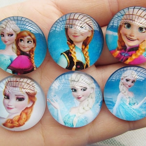 Good Quality 25mm Round Clear/Transparent Glass Cabochons/Cover Cabs,Frozen Pictures,For Base Setting Tray Bezel