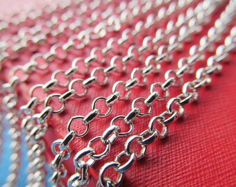 3.30mm Antique Bronze/Silver tone/Golden Rolo "O" Cross Chain,DIY Jewelry Accessories,Necklace & Bracelet Findings,Connector Charms