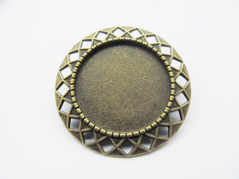 Antique Silver toneAntique Bronze Handmade Hollow Fashion BroochPinBreast Pin,Base Setting Tray Bezel,Fit 25mm CabochonPictureCameo