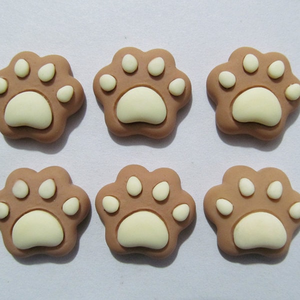 Hot Sale 20mm Flatback Resin Coffee Lovely Bear Paw Print Charm Finding,Decoration Kit,DIY Accessory Jewelry Making