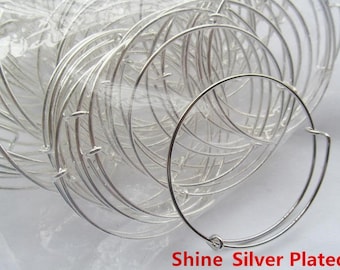 Inner 65mm--Fashion High Quality Expandable Bangle Alloy Wire Bracelet,Adjustable,DIY Accessory Jewellery Making,For Beading and Charm