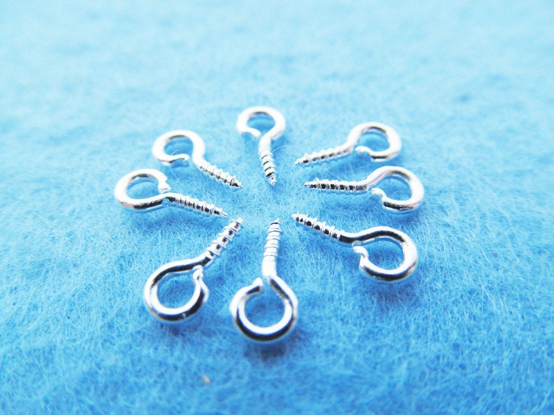 4mmx9mm Silver Plated/Antique Bronze Screw Eyes Pin Bails Top Etsy