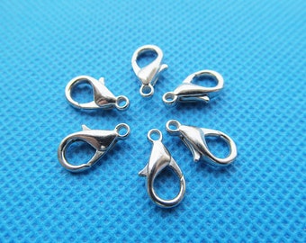 8.15mmx14mm Buena calidad Bronce antiguo / plata tono Metal langosta cierres ganchos conector encanto hallazgo, joyería de accesorios DIY fabricación