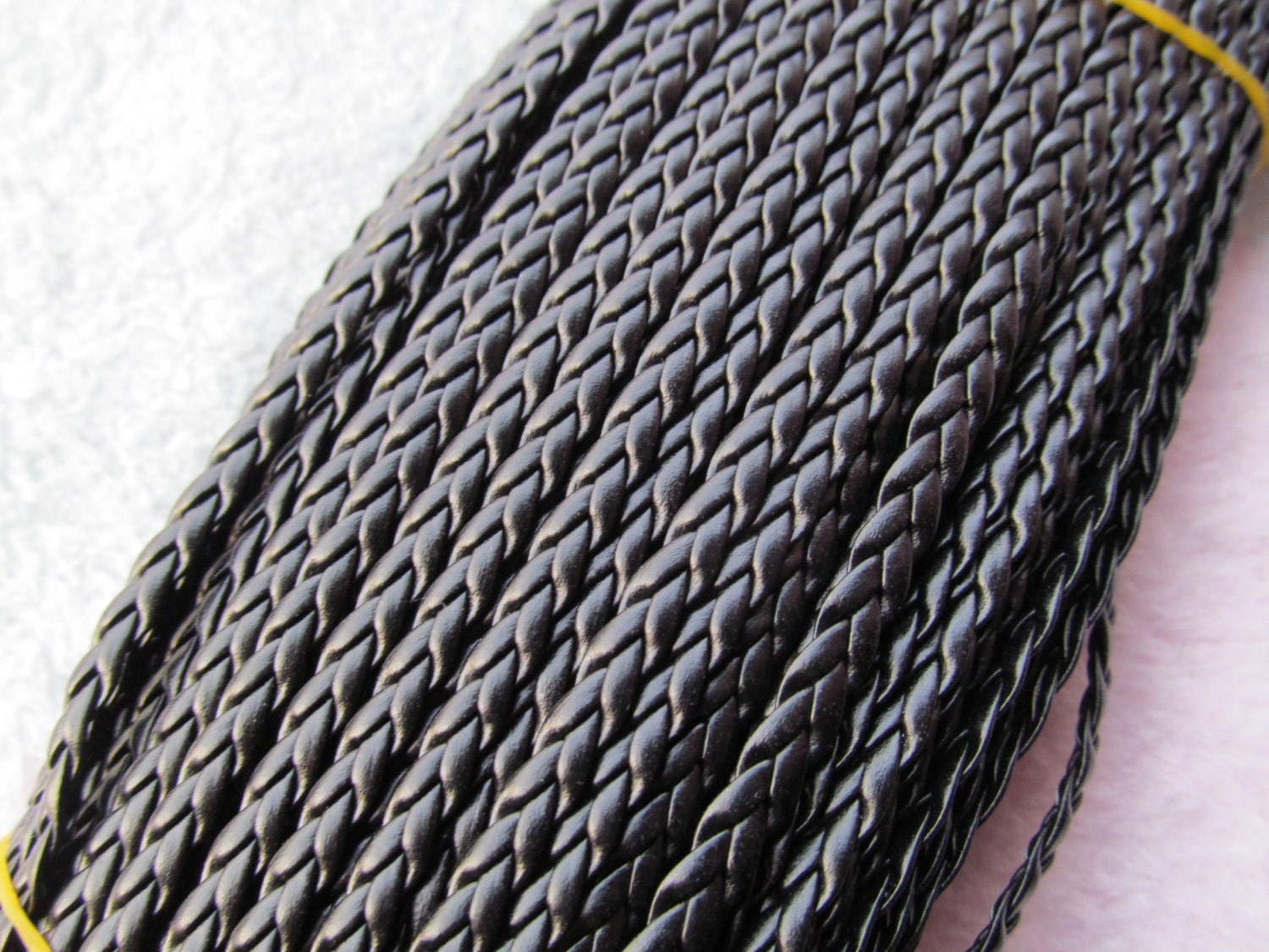 5.70mm Flat Black/brown Faux Braid Leather Cords String Rope,jewelry ...