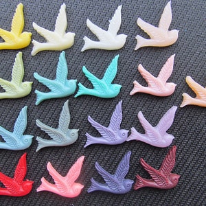 マルチカラー フラットバック 19 mm 樹脂 鳥/鳩/ツバメ カボション/カメオ ペンダント チャーム/ファインディング、デコレーションキット、DIY アクセサリー