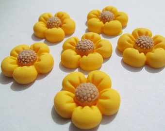 16MM Flatback Resin Yellow Flower Sunflower Beads Charm Finding,Decoration Kit,DIY Accessory Jewelry Making