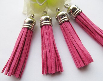 59mm Vintage Antique Bronze/Silver tone Plastic Caps Handbag Tassels,Korean Fleece Suede Cord,Chamois Macrame Bag Component Pendant Charm