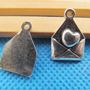 12mmx18mm Antique Silver tone Love Letter Pendant Charm/Finding,DIY Accessory Jewellry Making image 3