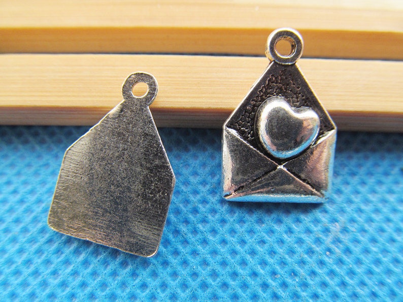 12mmx18mm Antique Silver tone Love Letter Pendant Charm/Finding,DIY Accessory Jewellry Making image 3