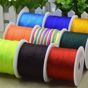 3mm Rotondo Nero /Brown Braided Smooth Twist Sete Corde Corda,Jewelry Beading String,For Bracelet & Necklace,DIY Jewellry Accessorio