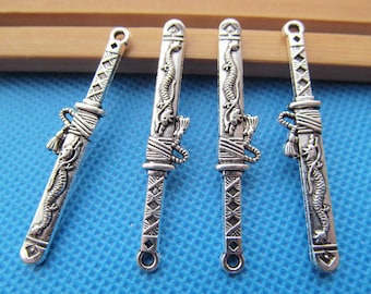 8mmx45mm Antique Silver tone Sword Pendant Charm/Finding,DIY Accessory Jewellery Making