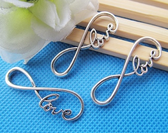 13mmx38mm Antique Silver tone/Antique Bronze Love Infinity Connector Pendant Charm/Finding,Bracelet & Necklace Charm,DIY Jewelry Accessory