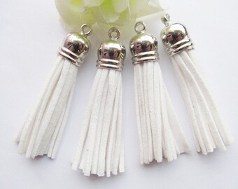 59mm Vintage Antique Bronze/Silver tone Plastic Caps Handbag Tassels,Korean Fleece Suede Cord,Chamois Macrame Bag Component Pendant Charm