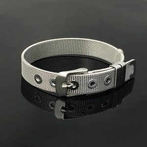 Hochwertiges verstellbares Edelstahl-Mesh-Armband mit 8 mm / 10 mm Breite, für 8 mm / 10 mm Loch Slider Beads Charm, DIY Zubehör