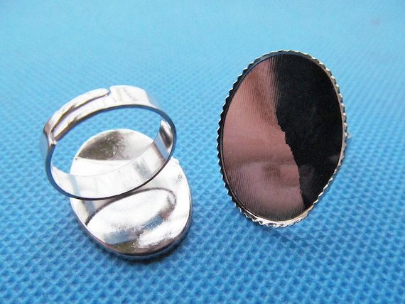 antique silver or antique bronze Colorful floral pattern adjustable ring Choose your finish