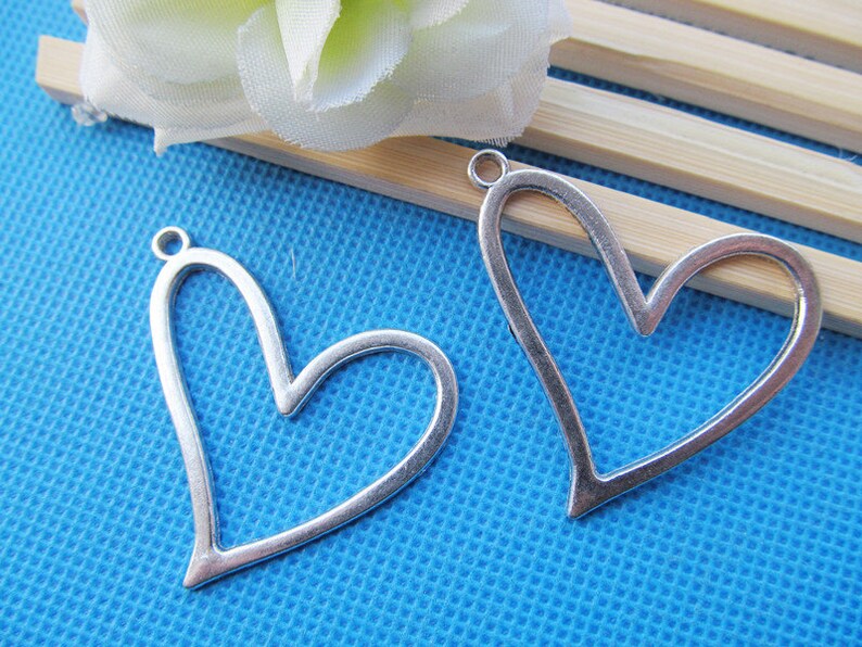 41.70mmx35mm Antique Silver toneAntique Bronze Flat Heart Frame Connector Pendant Charm Finding,Bracelet and Necklace Charm,DIY Accessory