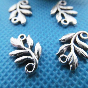10.00mmX14.24mm Antique Silver tone Filigree Branch Leaf Connector Pendant Charm/Finding,DIY Accessory Jewellery Making