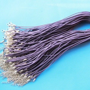 1.5mm 15 Colors Waxed Cotton Cord String Rope Pendant Charm Necklace,1.8inch Extender Chain,12mmx7mm Lobster Clasp, DIY Jewelry Beading Cord