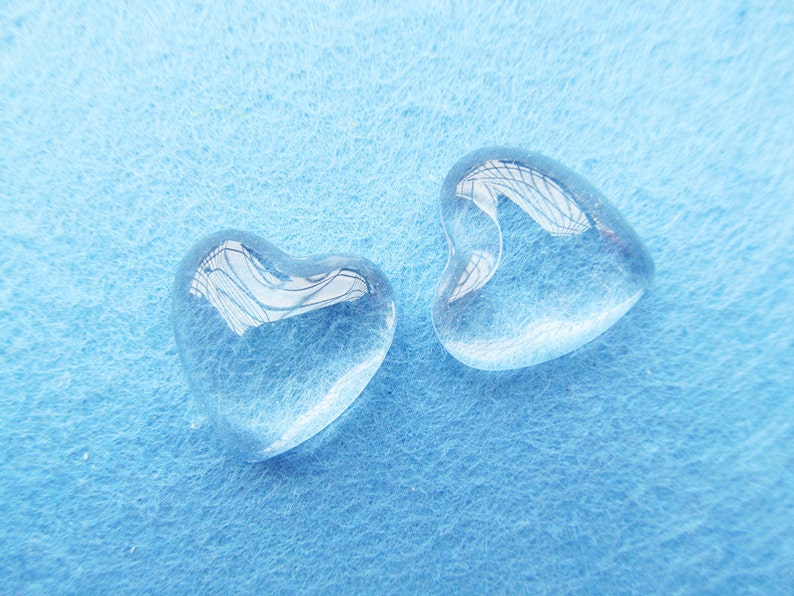 8mm Heart ClearTransparent Glass CabochonsCover Cabs,Pendants Domed for Photos,Cabochons or Art,For Base Setting Tray Bezel