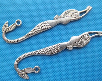 3 Colors---80mm Antique Silver/Bronze/Golden Mermaid Hair Combs&Sticks/Kanzashi/Bookmark Pendant Charm/Finding,DIY Accessory Jewellry Making