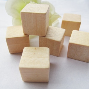 15mm Large No Hole Unfinished Square Natural Wood Spacer Beads Charm Finding,Cubic Wooden Beads,DIY Accessory image 1