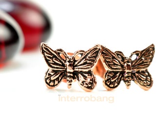 Tropical butterfly stud earrings, stud earrings, sterling silver post earrings, rose gold stud earring, small earrings, unique earring, 850K