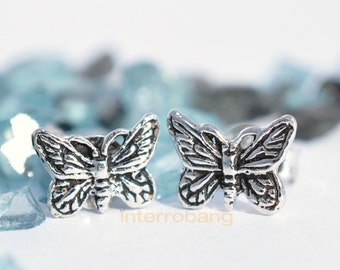 Stud earrings, twilight butterfly stud earrings, small stud earrings, sterling silver post studs, silver stud earrings, unique earring, 850i