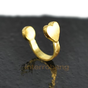 Coruscating gold ear cuff, non pierced ear wrap, reversible earring, cartilage earring, tragus clip on, clip on earring, 105B