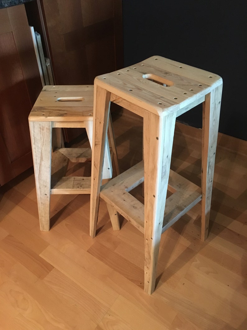 Pallet Wood Stool Etsy