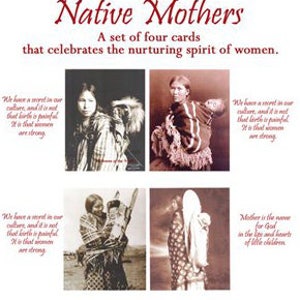 Native Mothers set of 4 greeting cards honoring mothers, motherhood, babies, love, nurture, baby, maternity, image 1