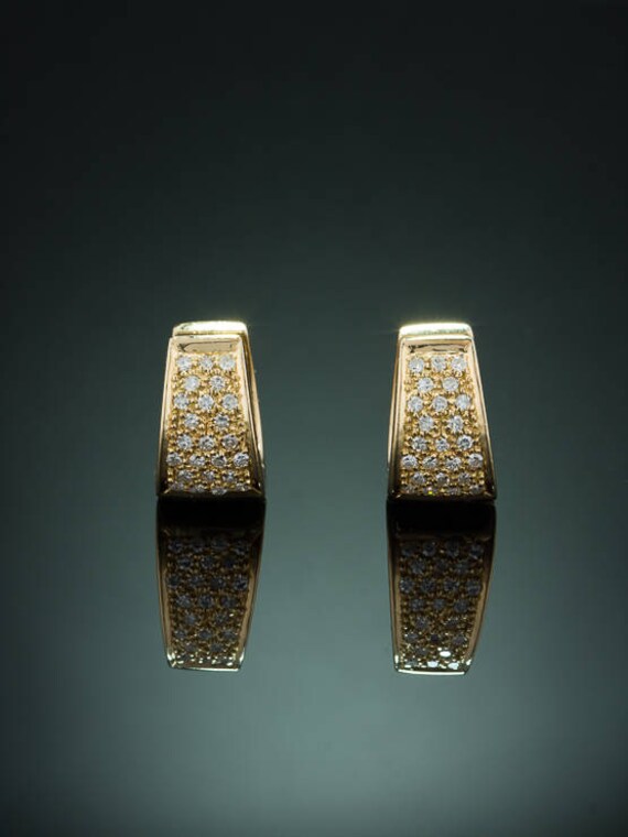 Vintage diamond half hoop earrings