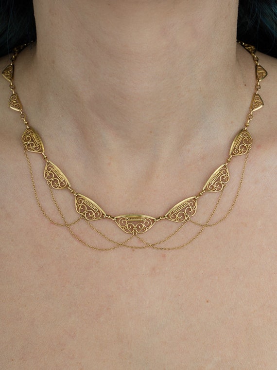 Antique Victorian  18 carat Gold Elegant French N… - image 10