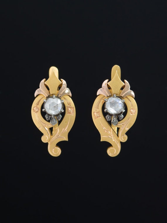 Victorian Sophisticated Diamond Aesthetic Earrings