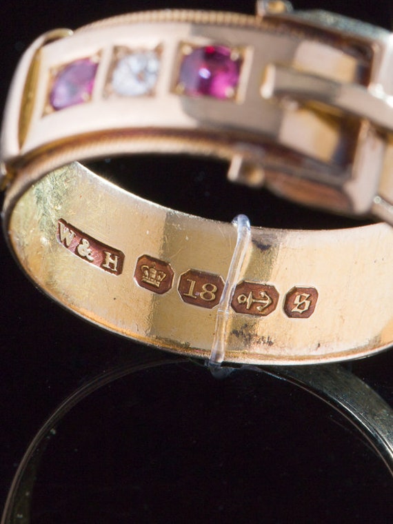 Victorian Natural Rubies and Diamond Belt and Buc… - image 6