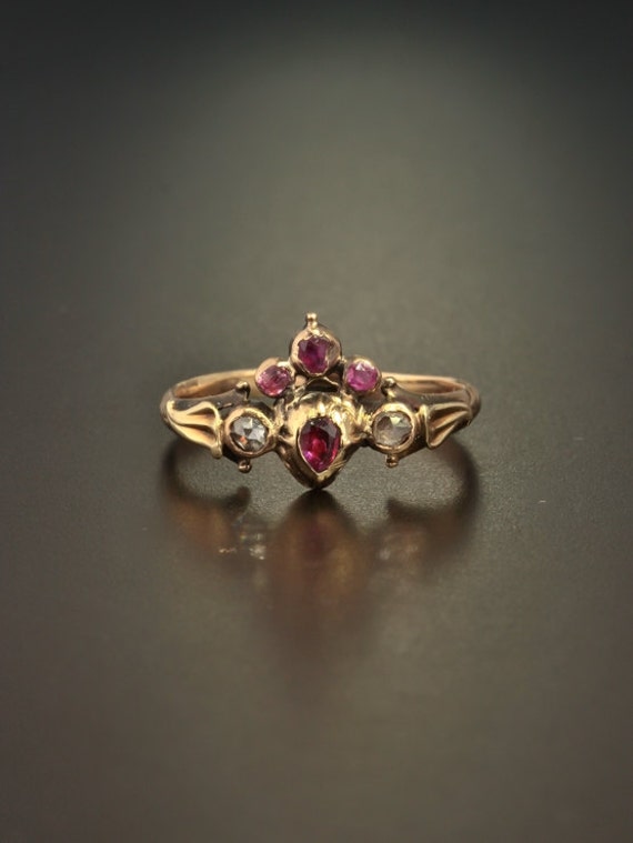 Items similar to sold out!! Georgian rare diamond and natural ruby ...