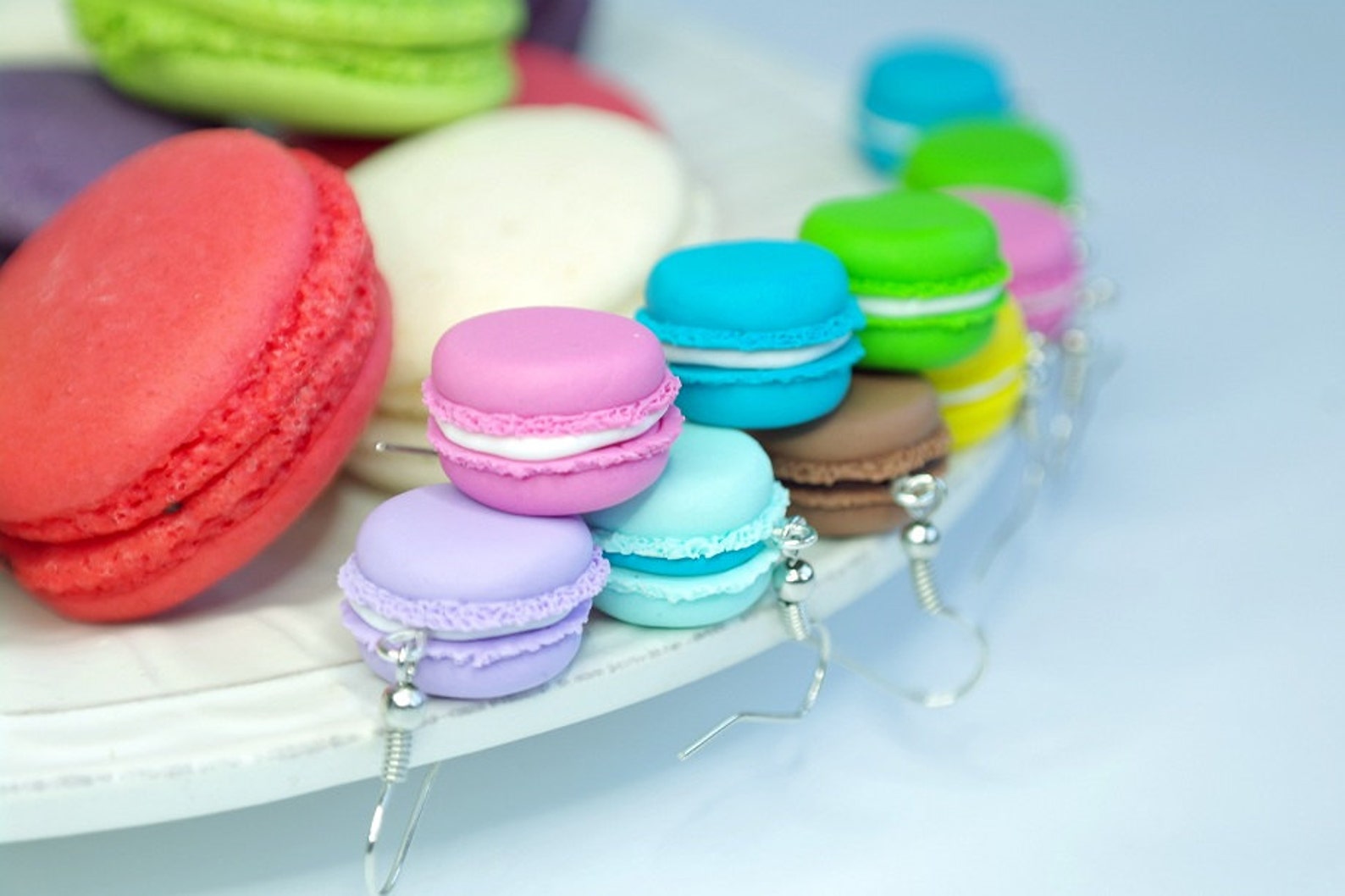 French Macaron Earrings Polymer Clay Food Earrings Polymer Etsy