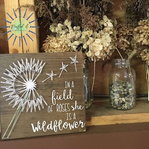 Dandelion string art, wildflower string art, kids room decor, nursery, boho decor, wall art, dandelion decor, personalized gift, gift,