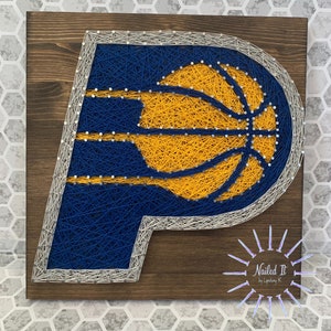 Indiana Pacers string art, Indiana Pacers art, Pacers logo, string art, basketball, sports fan art, Fathers Day gift image 1