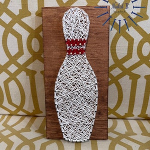Bowling pin, string art, bowling enthusiast, pro bowler, strike, bowling league gift, gift for him, gift for her, Father’s Day gift