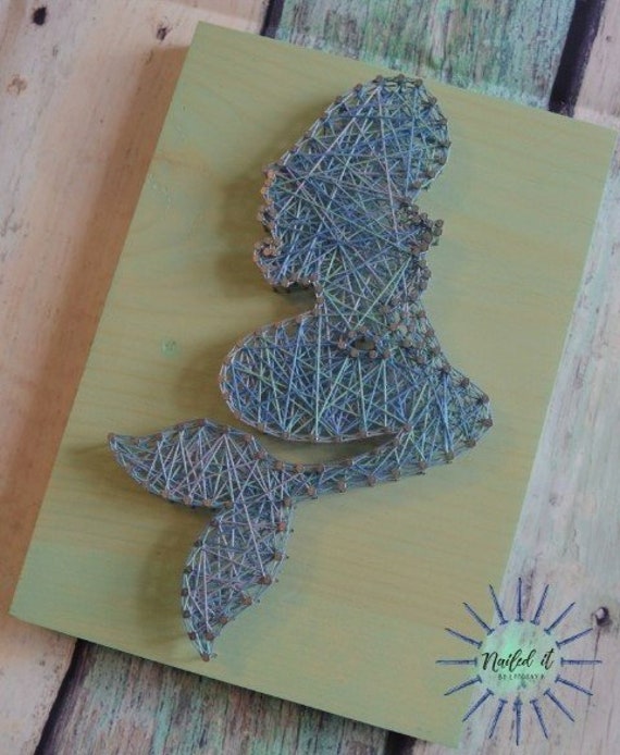 Mermaid String Art Mermaid Art Mermaid Decor Nursery Kids | Etsy