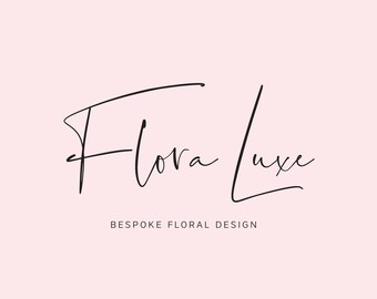 Script Feminine Minimalist Logo Design | Semi-Custom Premade Logotype | Modern Sweet Natural Luxury Boutique Brand, Elegant Stylish Design