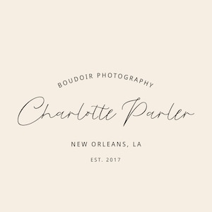 Simple Feminine Minimalist Logo Design | Semi-Custom Premade Logotype | Modern Organic Natural Luxury Boutique Brand, Classic Elegant Design