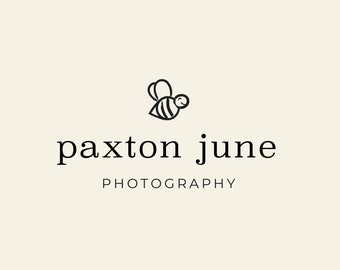 Playful Children's Boutique Logo Design | Semi-Custom Premade Logotype | Fun Logo Design, Illustrated Bee, Photographer, Clothing Brand