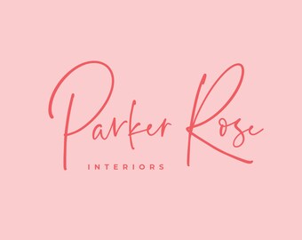 Editable Logo Design, Instant Download | Simple Feminine Minimalist Premade Logotype, Modern Script Luxury Boutique Interior Design Brand