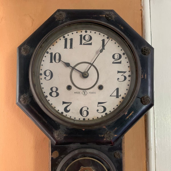 Antique Japanese Wall Clock Etsy