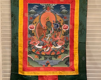 Vintage Hand Painted Tibetan Thangka