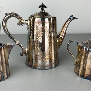 Vintage Pot Metal Tea Pot Set