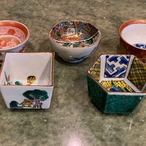 Vintage Japanese saki cups